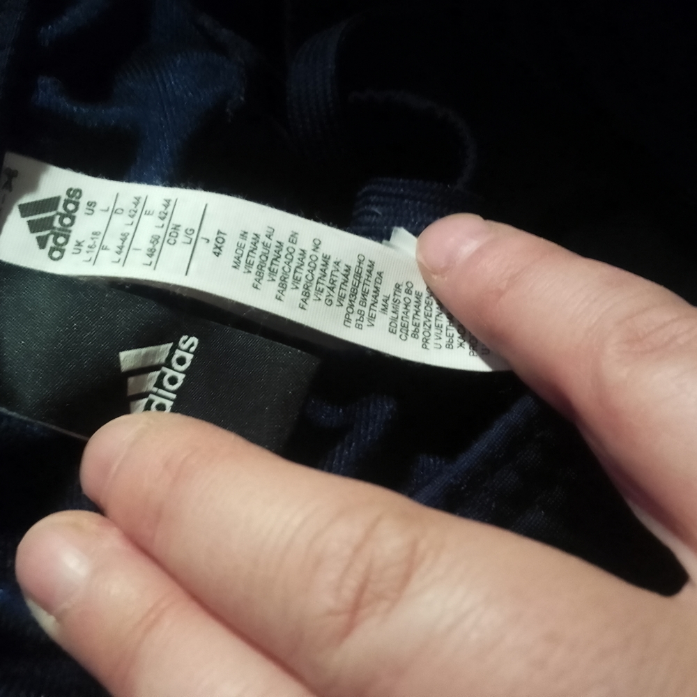 Adidas Navy Track Pants with White Stripes - Picture 15 of 16